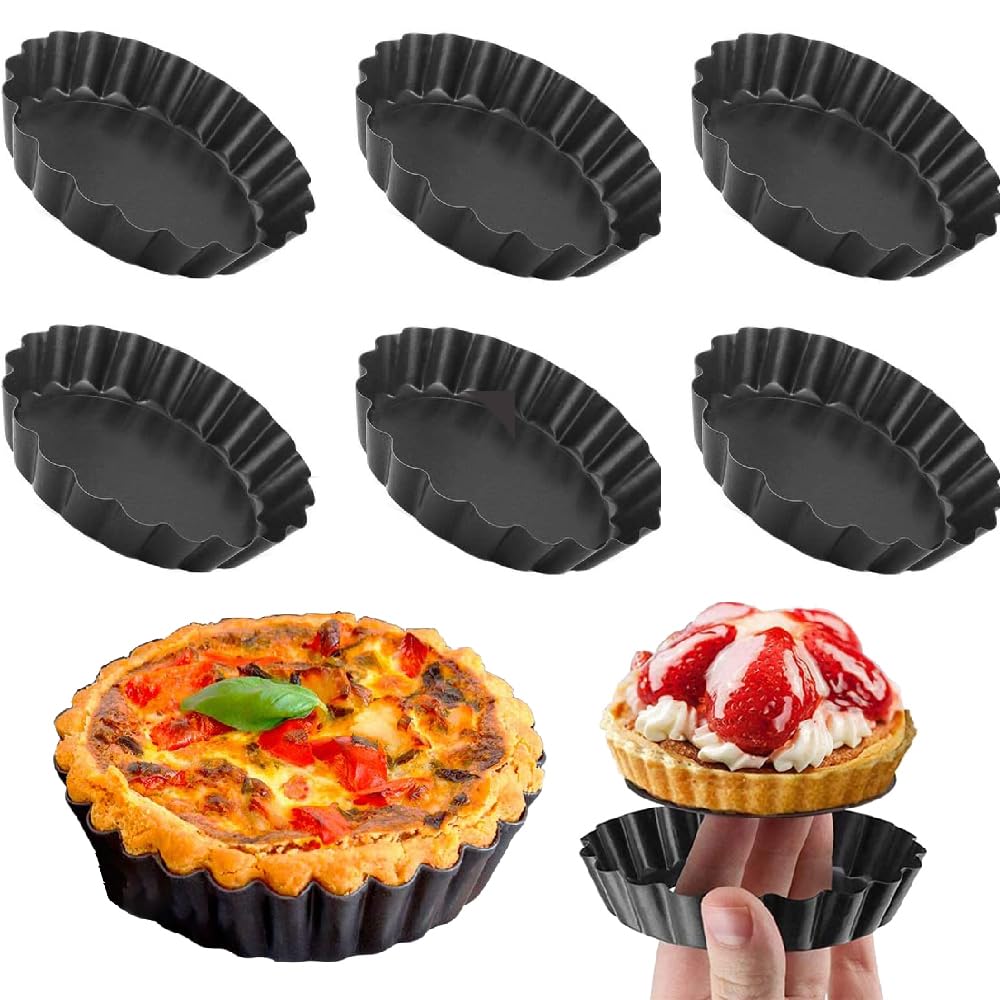 EVLB タルト型 底取式 10cm 炭素鋼 非粘着 繰り返し使え 焼き型 底取れ式 裏地付き型 お菓子用 円形 DI..