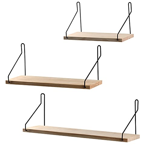YOYAI 壁掛け棚 ウォールシェルフ 飾り棚 木製 DIY おしゃれ 壁面収納 穴あけ不要 簡単取り付け ナチュ..