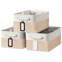 caFm 収納ボックス 収納バスケット 収納かご 3個セット 折り畳み式 幅35*奥行25*高さ17cm ランドリーバスケット ストレージバスケ