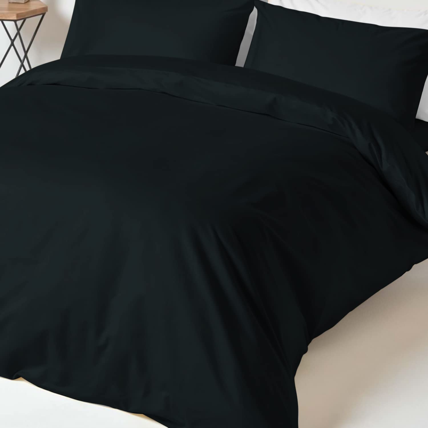 izna 掛け布団3点セット シングル400スレッドカウント 梳毛ロングステープル綿100％サテン織り洗濯機で洗えるキルト・カラーセット シン