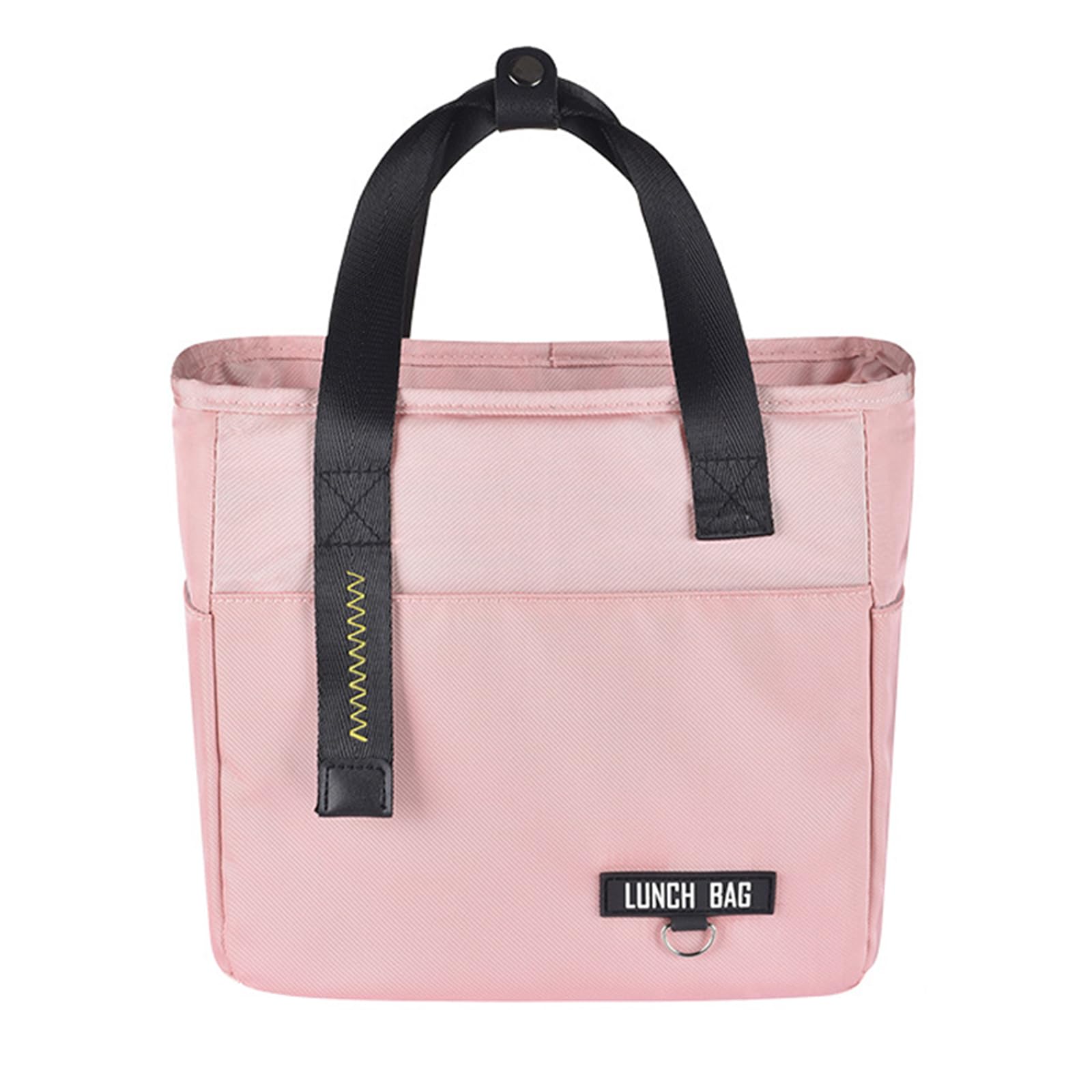 Exox ランチバッグ 保冷 保温 ピンク 無地 お弁当袋 飲み物 大容量 おしゃれ シンプル 便利 撥水 耐久性 キャンプピクニックバッグなど