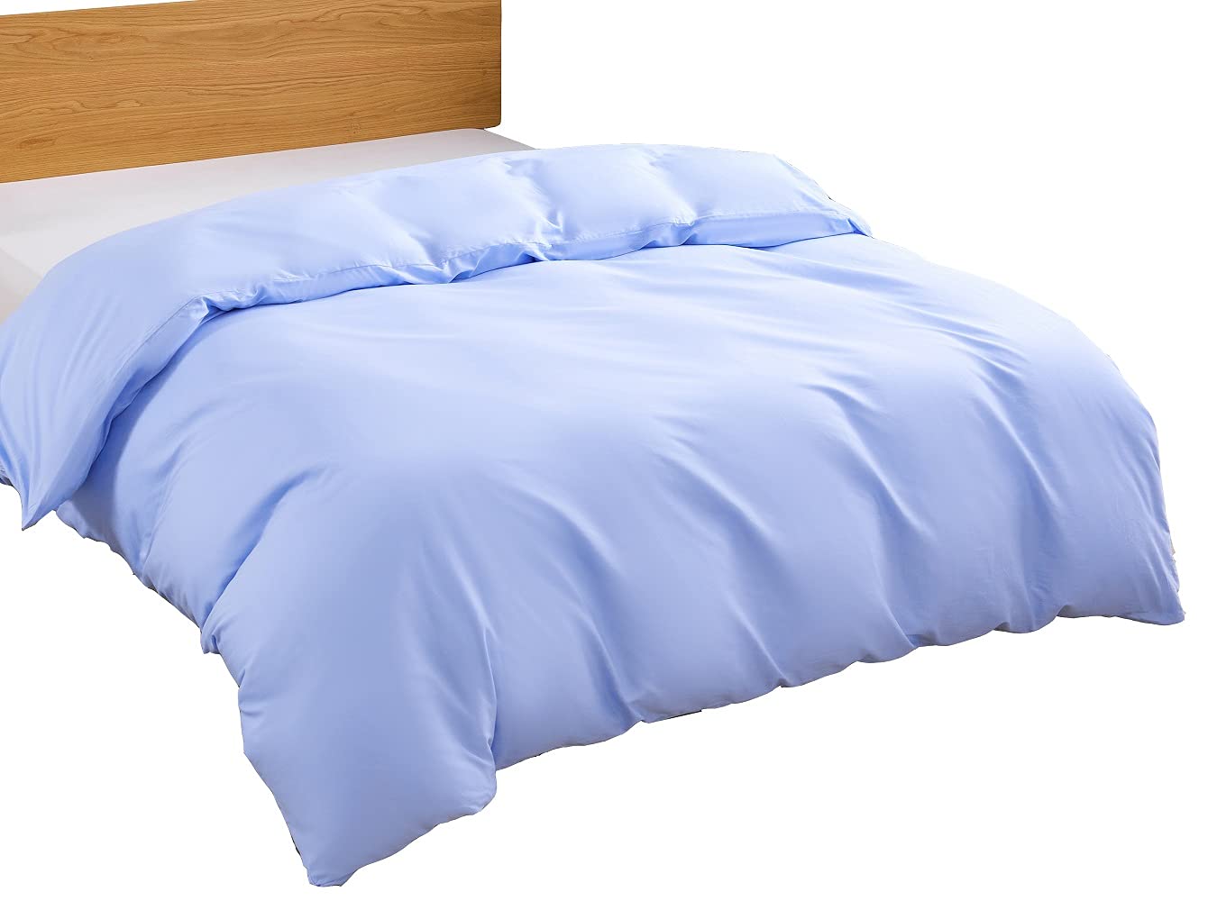 Rakuten - 掛けふとんカバー セミダブル 170x210cm 綿100％ 掛け布団用カバー 平織り 布団カバー 防ダニ 抗菌 ブルー