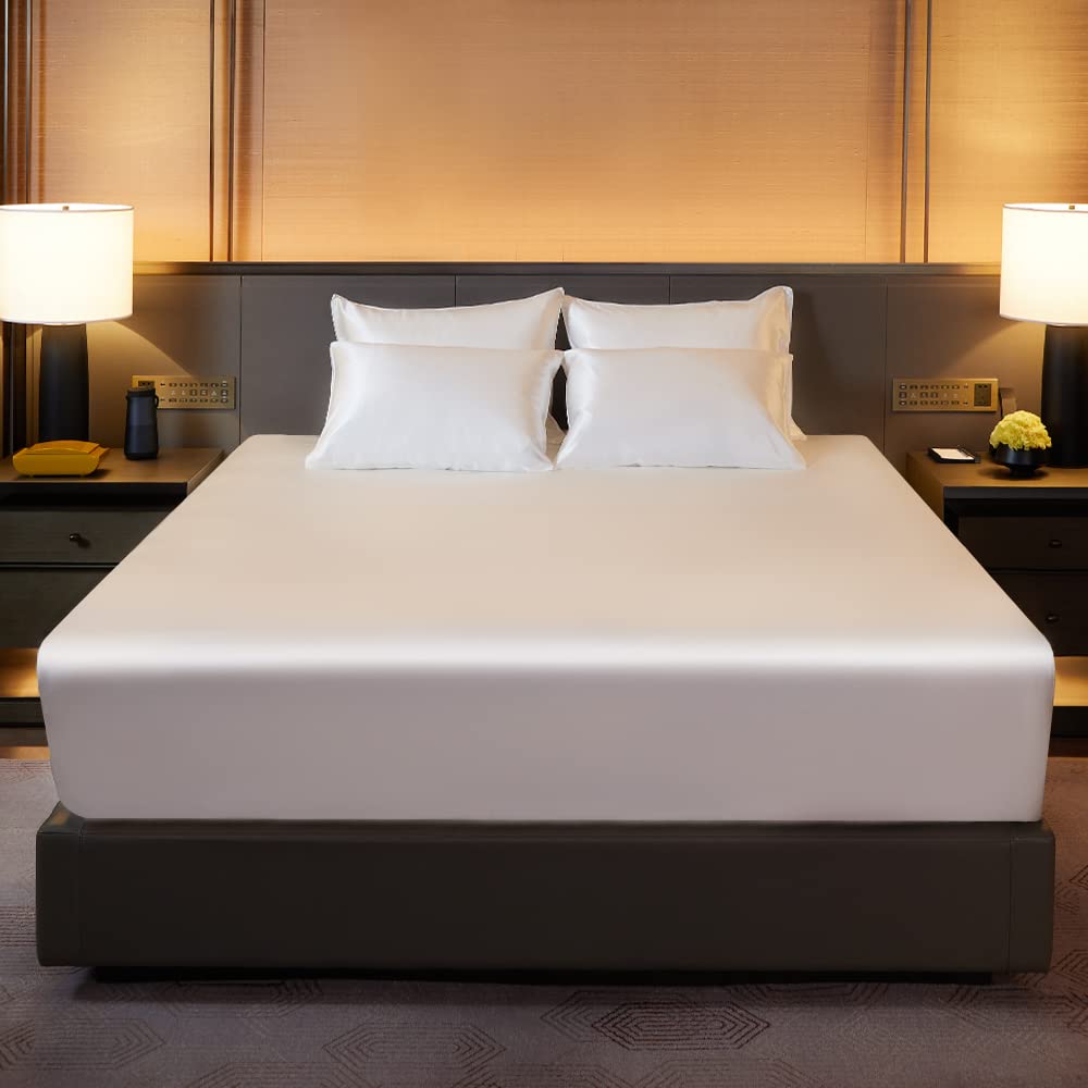 シルクシーツ ボックスシーツ シルク100％ オールシーズン 静電気防止 抗菌防臭 肌に優しい 寝癖軽減 ..