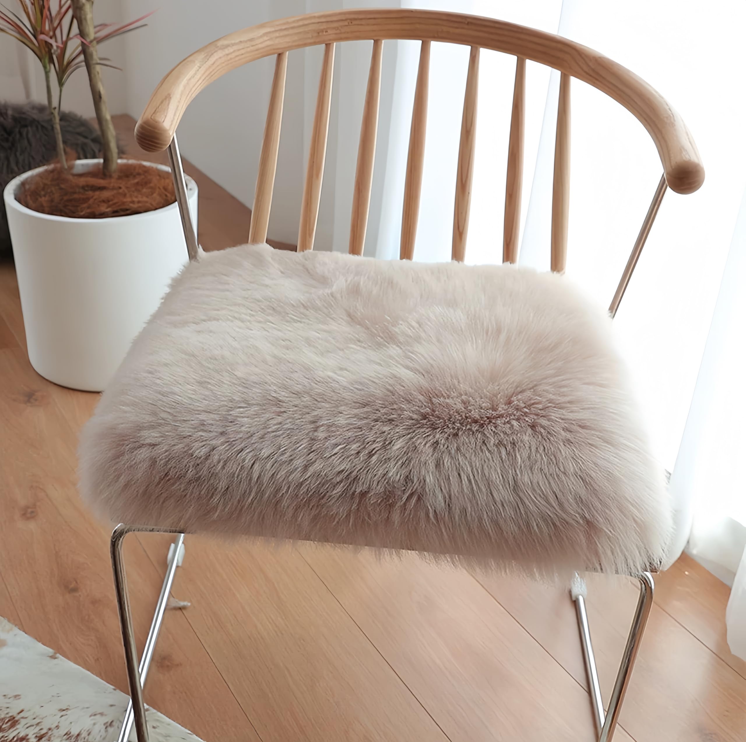 MI ムートンクッション 天然ムートン 長毛 シートクッション 車席ムートン 椅子ムートン ソファームー..