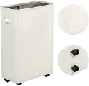 UZENN 45L キャスター付き ランドリーバスケット 折りたたみ 洗濯カゴ スリム メッシュ 持ち手付き 収納ボックス 防水コーティングラミ