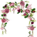 ガーランド花 壁掛け花藤 OrMery バラ造花 フェイク花藤 婚礼の儀式 180cm 1本 ホーム オフィス 家テーブル 結婚 飾り用 撮影用