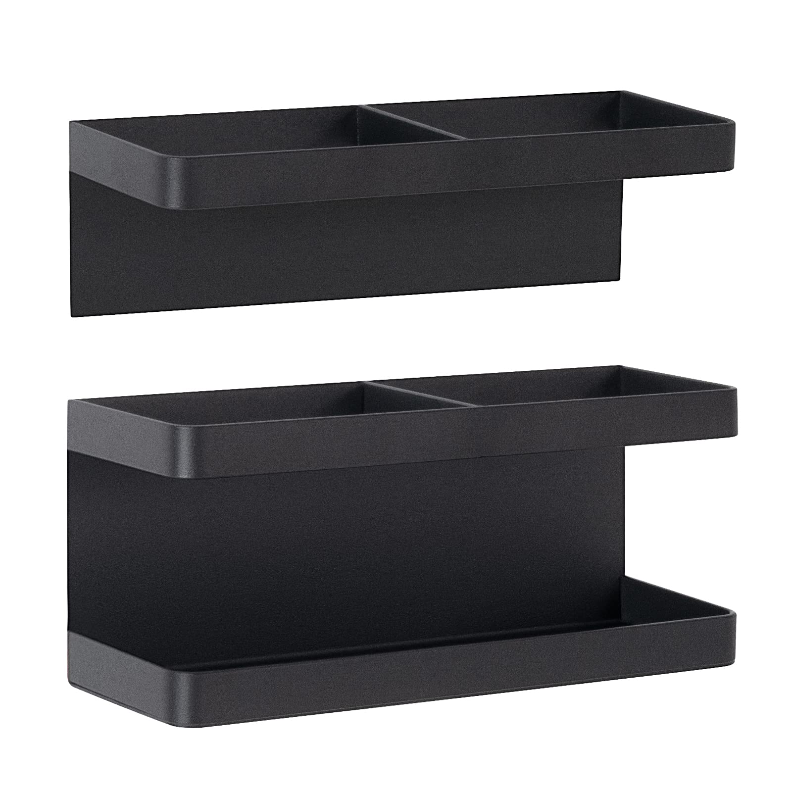 マグネット傘立て ブラック スリム おしゃれ 水受けトレイ付き 多機能傘収納 玄関ドア壁掛け コンパク..