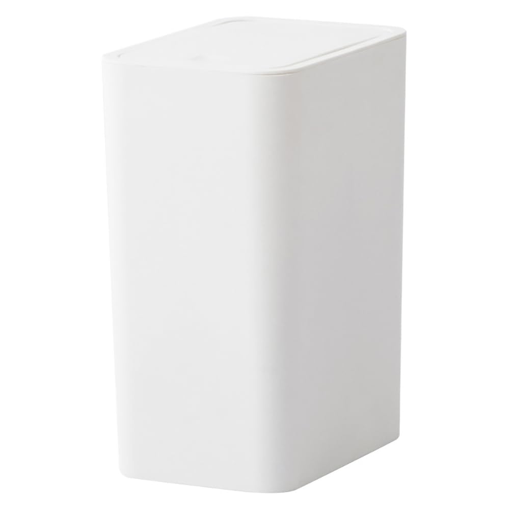 ゴミ箱 袋が見えないごみばこ うす型 ごみ箱 省スペース フタ付き ひと押しで開け ホワイト 角型
