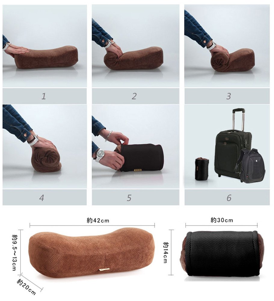 loveboat 携帯枕 昼寝 腰当て 旅行用 洗える コンパクト 多機能 低反発 収納 コーヒー