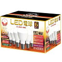 電球 口金直径17mm 電球60W形相当 電球色相当5.2W ミニクリプトン電球・広配光タイプ 断熱材施工器具 密閉形器具対応 認証 6個セット