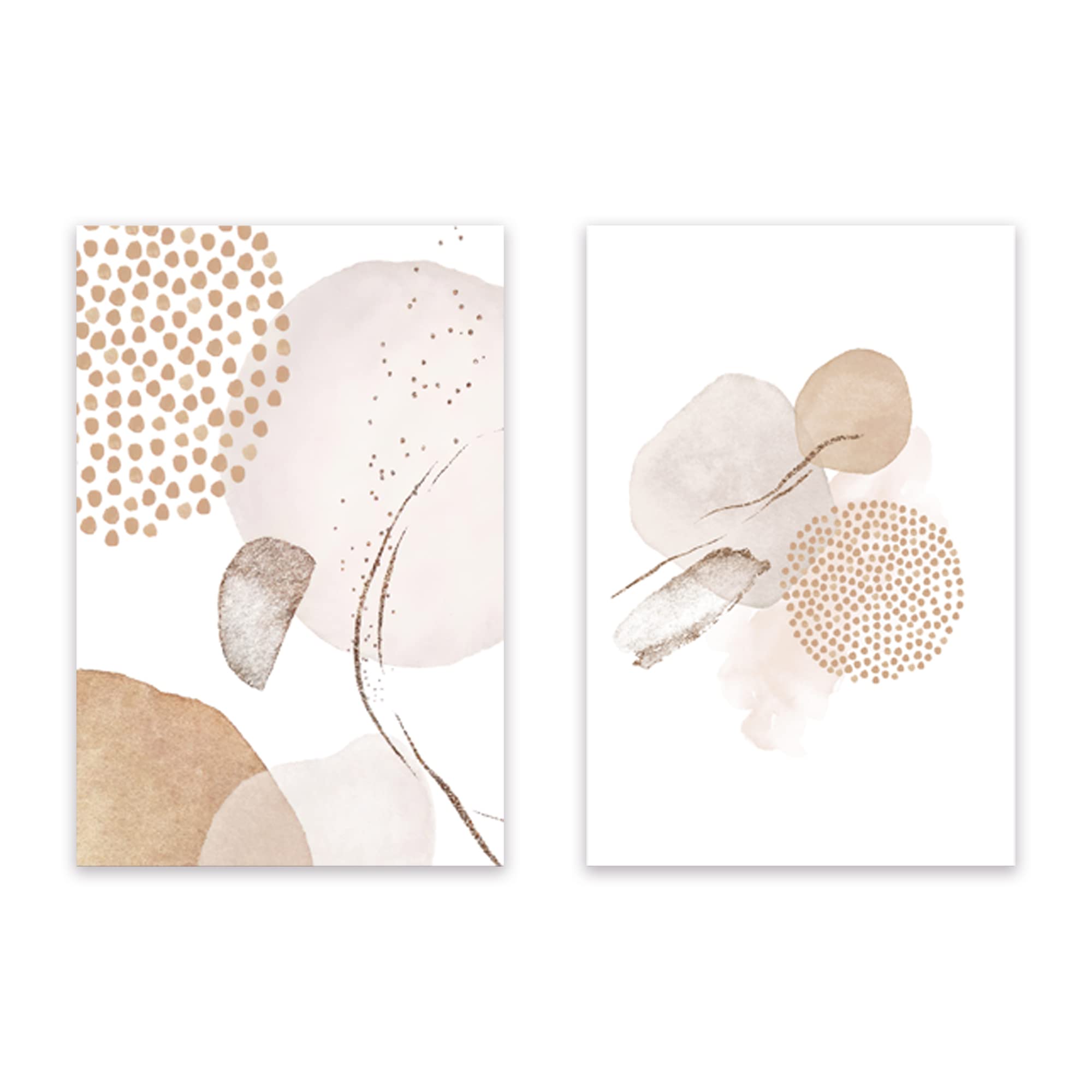 壁掛け 北欧 植物 木 ベージュ 抽象 絵画 2枚 額付き モノクロ アートポスター 部屋 装飾 壁絵 木枠付..