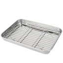揚げ物 バット 料理 ステンレス パッド 浅型バット バット網 天ぷらトレー 油切り網 油きりバット 油揚げ 揚げ物用 ステンレス皿 湯煎焼き