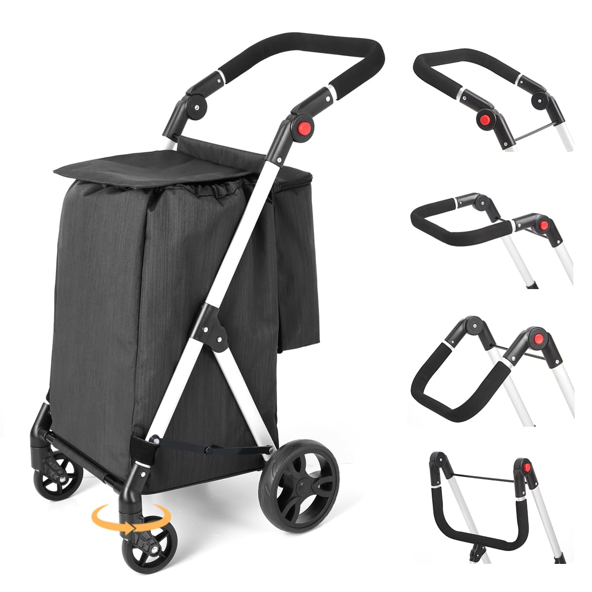 楽天市場】ショッピングカート 折りたたみ 4輪（キッチン用品