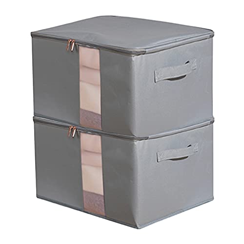 YOSTORYA 収納ボックス 収納ケース パースペクティブ ストレージ ボックス2個セット ジッパー と ハン..