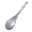 Voyae チタンスプーン レンゲスプーン 食器 浅め 調理器具 チタン 軽量 錆びない 割れない つや消し仕上げ 収納バッグ付き 15.5c