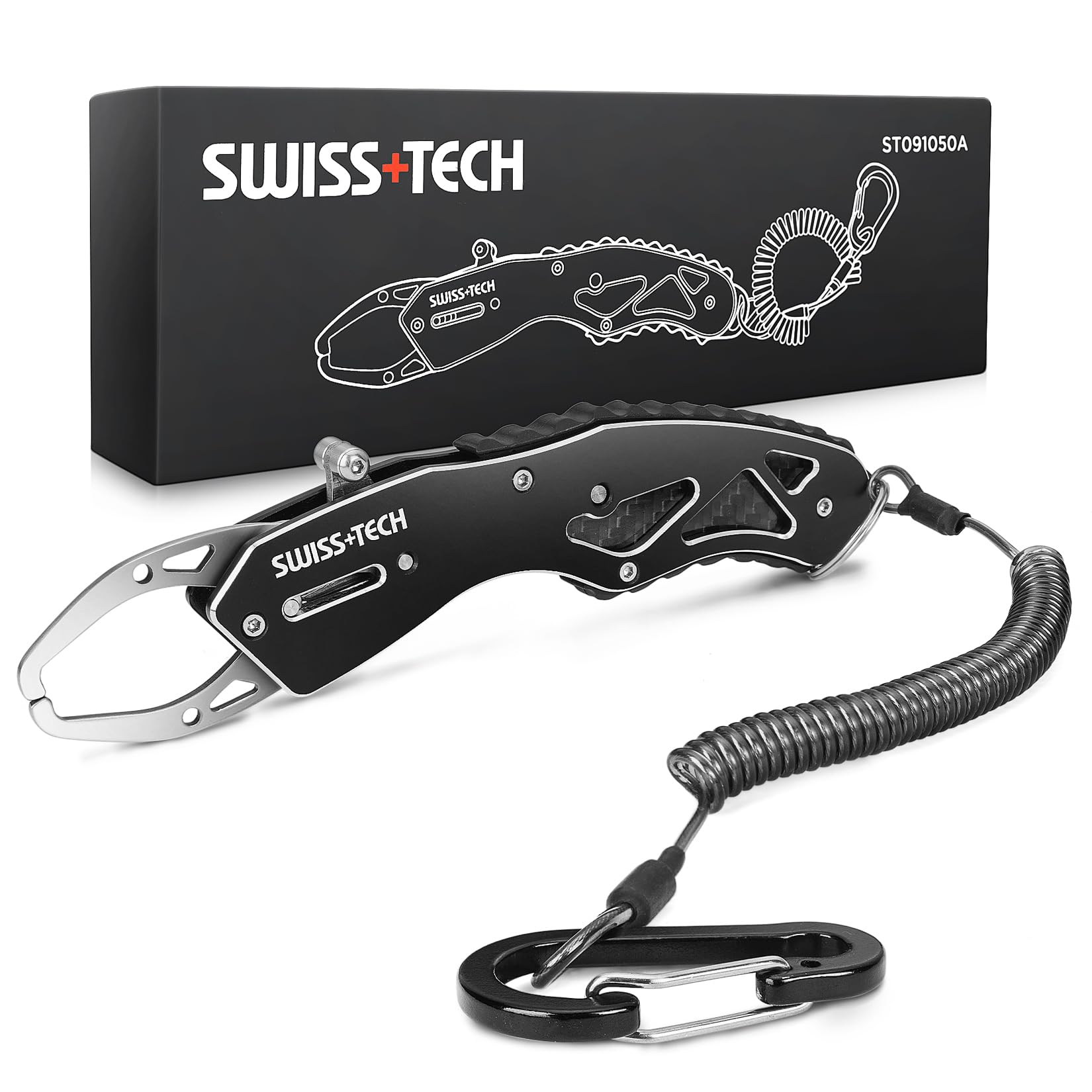 乐天商城 - SWISS+TEH フィッシュグリップ フィッシュキャッチャー 魚掴み器 アルミ製 釣り道具 魚つかみ 耐荷重18k 軽量 コンパクト 海釣り