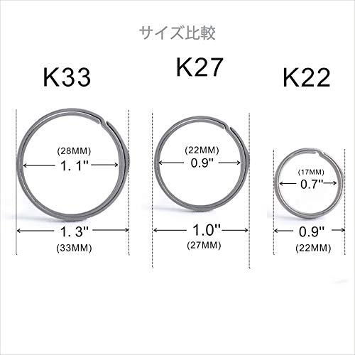 チタン キーリング メンズ サイドプッシュ 二重リング 軽量 キーチェーン 脱落防止 紛失防止 取付簡単