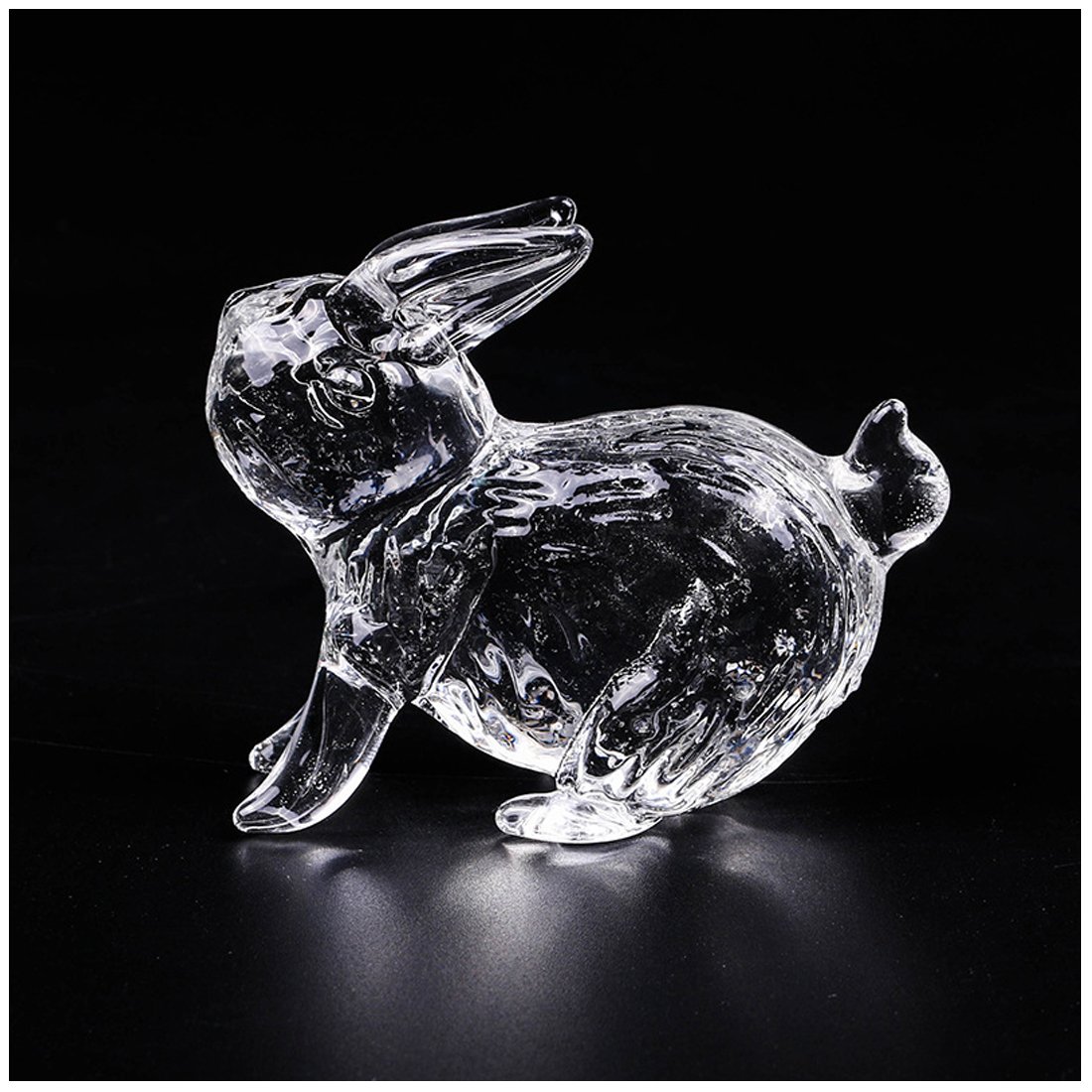 十二干支 透明 ガラス 置物 ホーム ガラス細工 ガラスの置物 ガラス ミニチュア 動物の置物 ウサギ