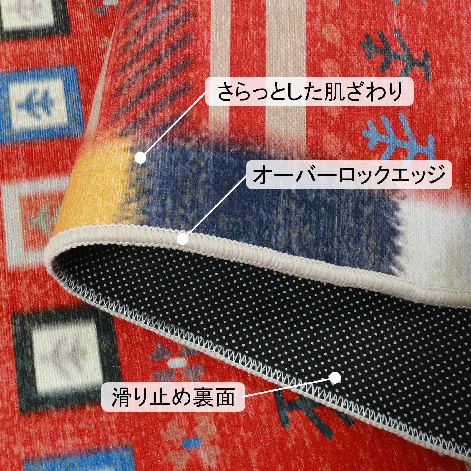 カーペット 洗える 1.5畳 ラグ 140х200cm エスニック風 民族 カーペット対応 滑り止め 床保護 防音 寝室 リビング シェニール [3]