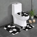 バスマット トイレマット 3点 セット タンクカバー 猫 白 ブラック キュート ペット お風呂マット 足ふきマット トイレカバー トイレセット