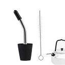 ケトル用 注ぎ口 延長注ぎ口 ケトル スキッター ポット 器具 キャンプ ケトル 洗浄ブラシ付き ノズル コーヒー 部品 軽量 アルミ ステン