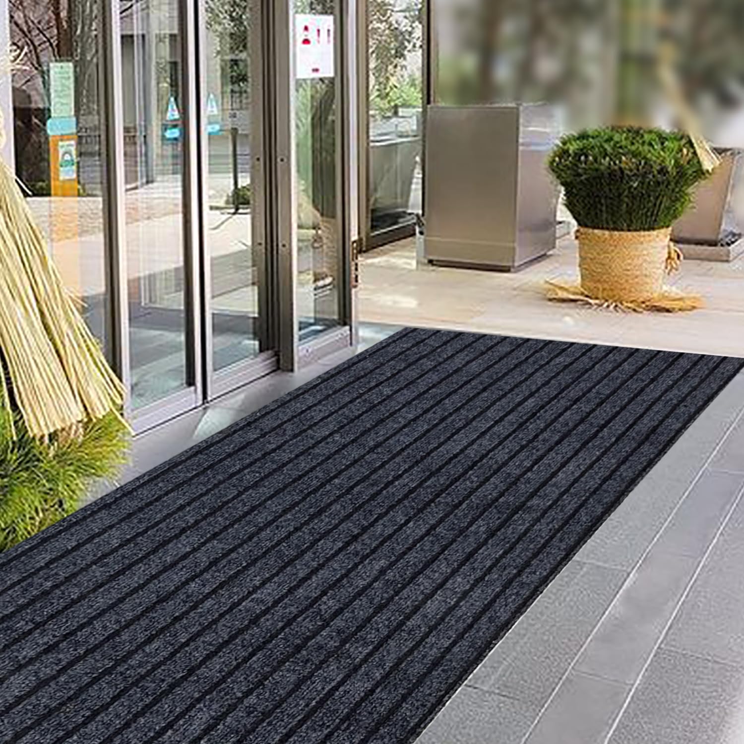 LULULIFE 玄関マット 120*300cm 厚め版（厚さ5mm） 高密度 屋外マット TE エコ無毒無臭 新型素材 ドアマット スタンダー