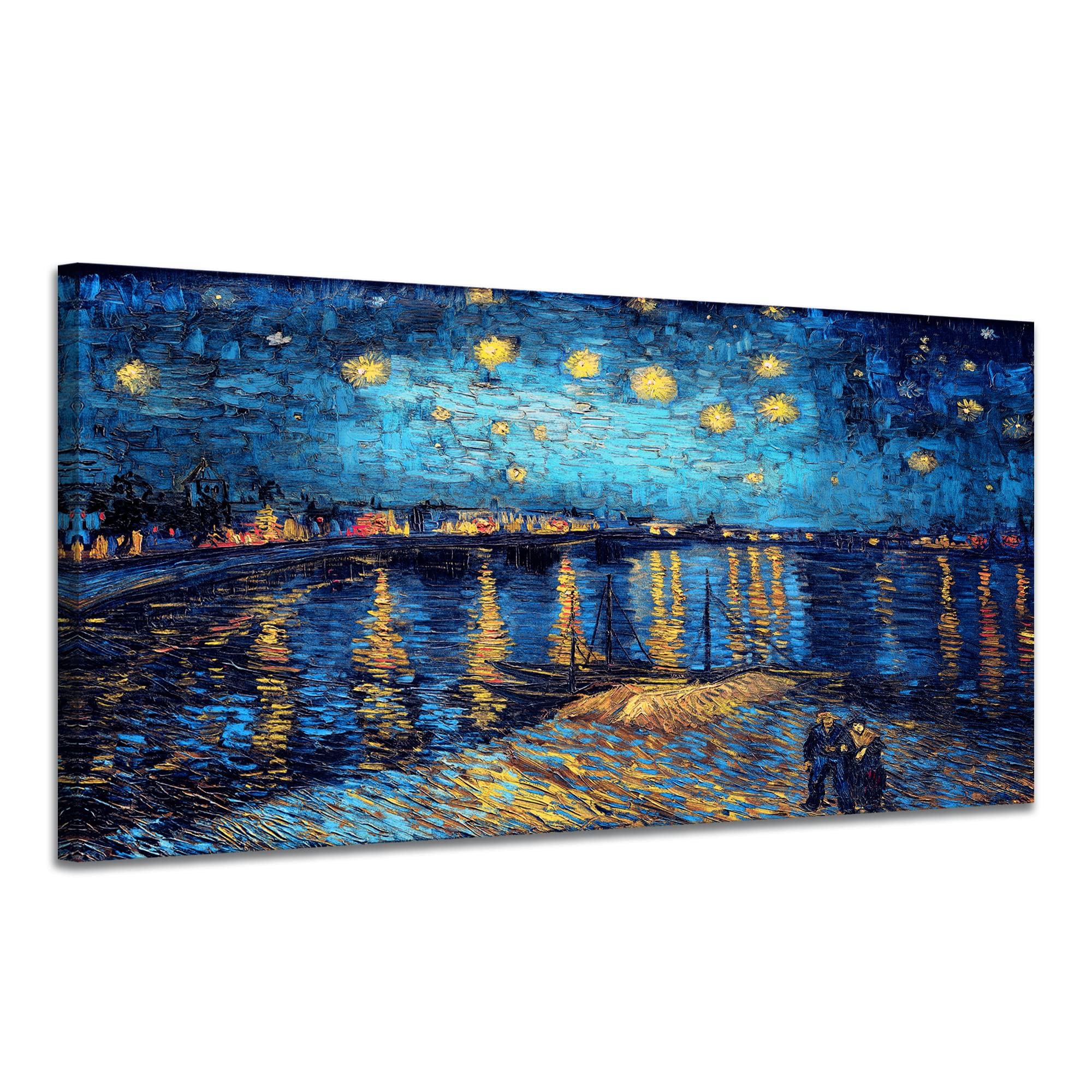 絵画 星月夜 ゴッホ ポスター 装飾画 ゴッホ 複製画 キャンバス絵画 部屋飾り 壁の絵 壁掛け ソファの背景絵画 木枠付きの完成品30x60c