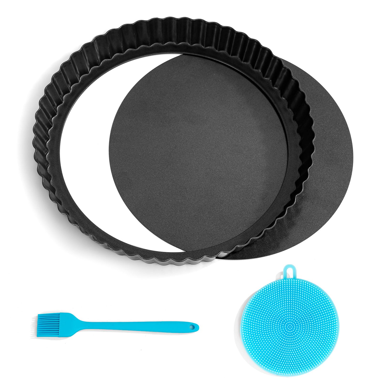 SUER タルト型 底取式 22cm 非粘着 キッシュ 型 底取れ式 パイ型 エッグタルト型 繰り返し使え セパト..