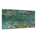 ポスター モネ 睡蓮 油絵 アートパネル 複製画 大型 絵画 アートフレーム お風呂 大きな絵画 風水 玄関 木枠付きの完成品 30x60cm