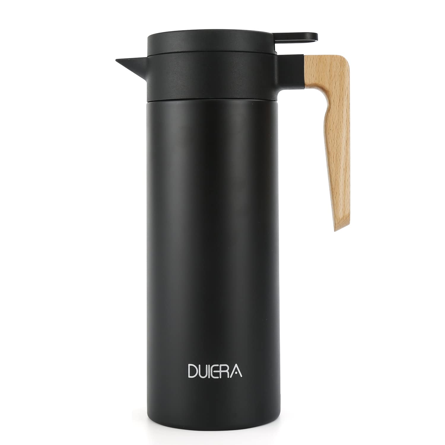 DUIERA1.5リットル魔法瓶ポット保温保冷ポット1500mlポットおしゃれなポットステンレスティーポット保冷ティーポット卓上ポット木製のハン