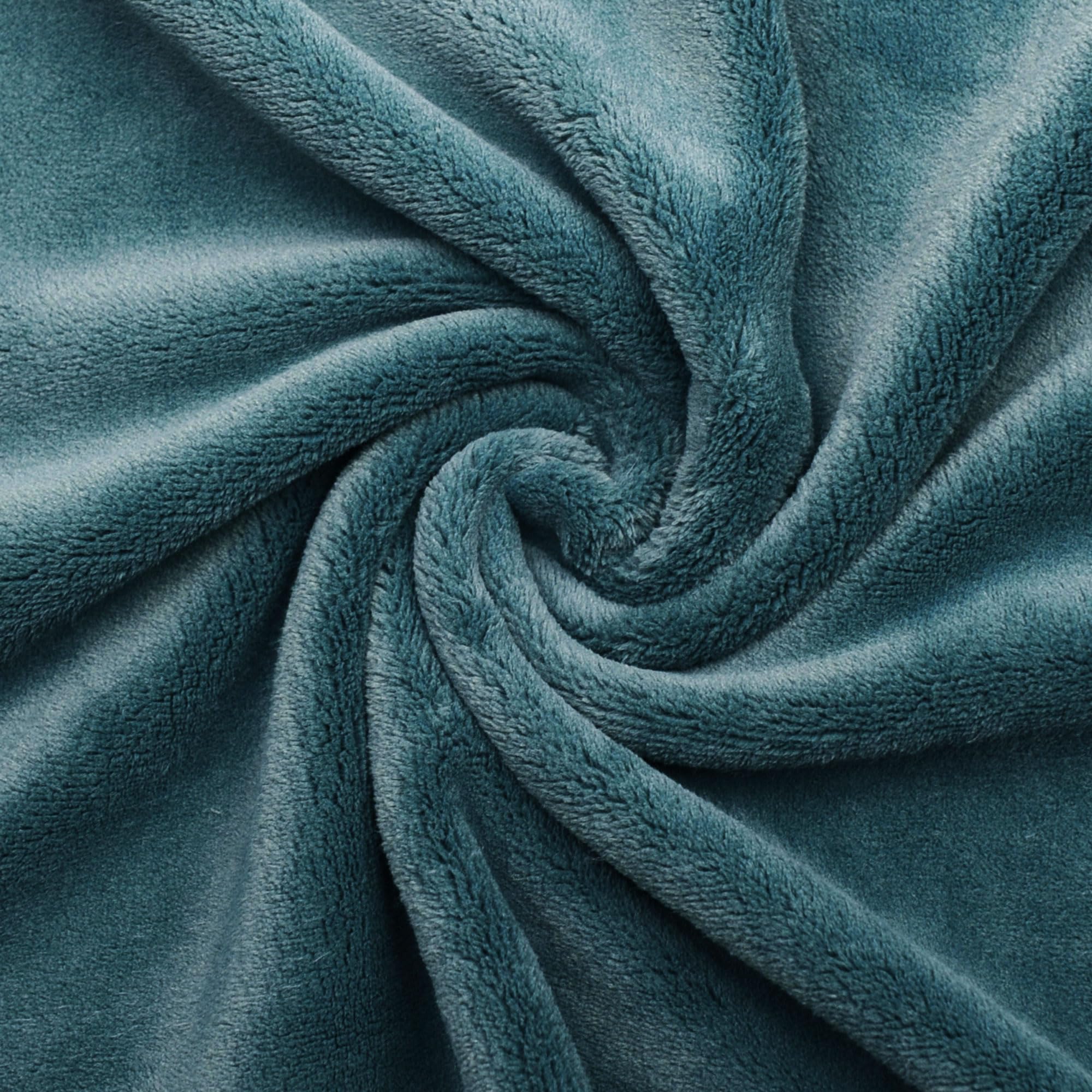 毛布ふわふわ シングル マイクロファイバー ブランケット 車用 タオルケット 掛け毛布 フランネル 軽量 薄い 四季適用 ターコイズ200×1 [3]