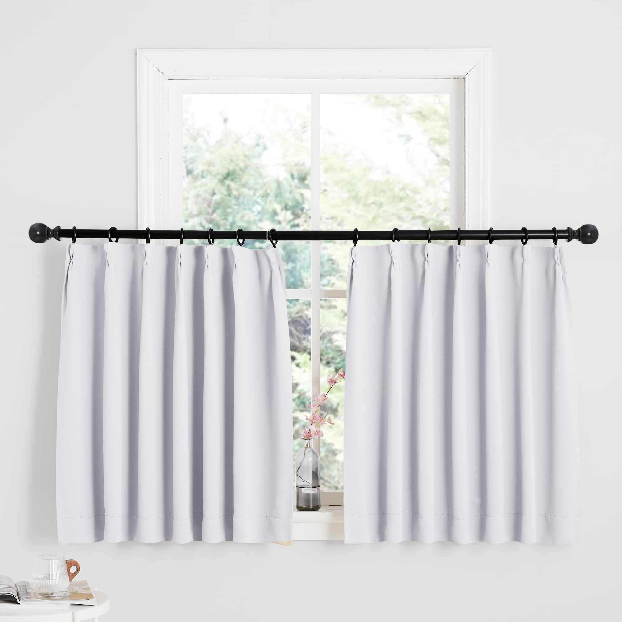 カーテン 遮光 1級 断熱 防寒 省エネ 冷暖房の効率アップ 防音 カフェーカーテン 出窓 腰窓 部屋 寝室 幼児園 喫茶店 2枚セット ライ