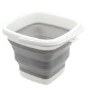 折りたたみバケツ シリコン 釣り用バケツ コンパクト収納 耐熱 釣り 洗車 キッチン グレー 5L(3)
