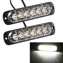 ledデイライト 防水 ホワイト 12V 24V車兼用 防塵 耐衝撃 6連 DRL 超薄型 デイタイムランニングライト 左右セット