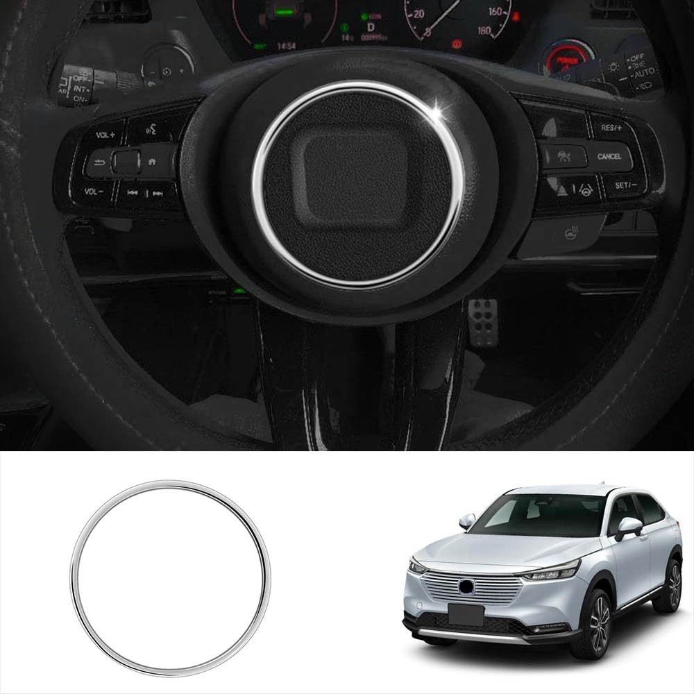 ヴェゼル VEL RV3 RV4 RV5 RV6 対応 ステアリング センターリング 内装インテリア アクセサリー シルバー