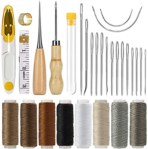 樂天商城 - レザークラフト 工具 革細工 工具セット 手縫い 針 糸 革工具セット キット レザークラフト 29点セット 初心者 DIY工具 縫製キット