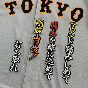 納期注意【読売ジャイアンツ 刺繍ワッペン山口 応援歌】山口俊/ユニフォーム/読売巨人軍/Giants/刺繍/刺しゅう/ワッペン/ 【SG】/クリスマス/