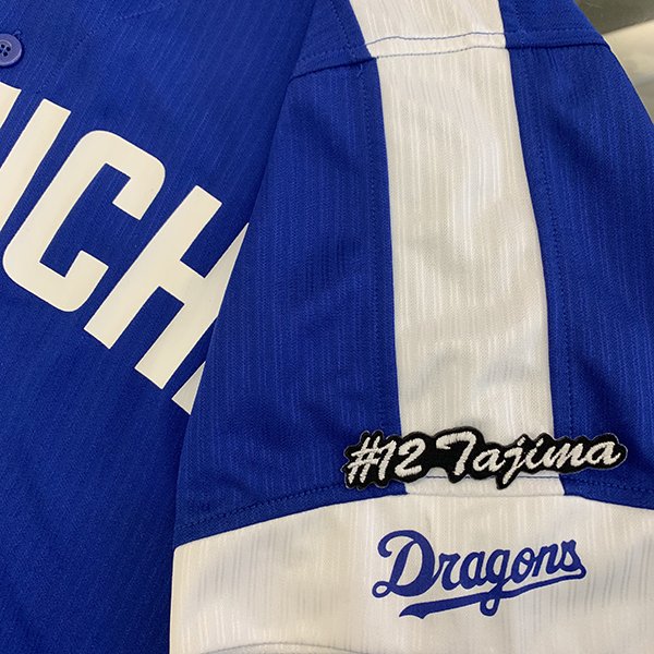 納期注意【中日ドラゴンズ 刺繍ワッペン 田島　ナンバー #12】田島慎二/刺しゅう/ワッペン/応援グッズ