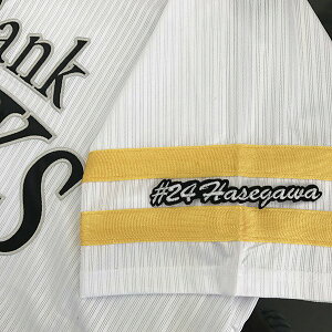 納期注意【ソフトバンクホークス 刺繍ワッペン #24 長谷川 ナンバー】長谷川勇也/応援歌/ユニフォーム/優勝/プロ野球刺しゅう/ワッペン