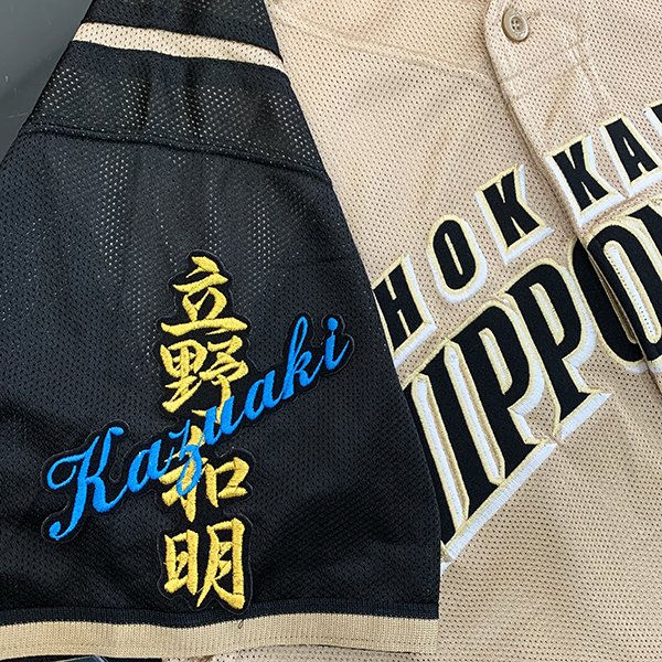 納期注意【日本ハムファイターズ 刺繍ワッペン 立野 ネーム】立野和明/ユニフォーム/日ハム/ファイターズ/刺しゅう/ワッペン【SG】