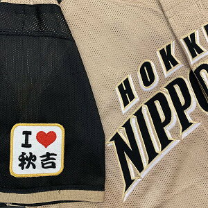 納期注意【日本ハムファイターズ 刺繍ワッペン I Love 秋吉】秋吉亮/ユニフォーム/日ハム/ファイターズ/刺しゅう/ワッペン【SG】