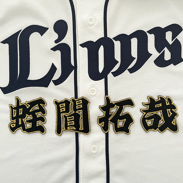 納期注意【西武ライオンズ 刺繍ワッペン 蛭間 名前 黒】蛭間拓哉/ユニフォーム/刺繍/刺しゅう/ワッペン..