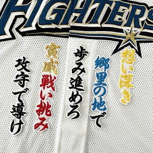 納期注意【日本ハムファイターズ 刺繍ワッペン 伏見 応援歌】伏見寅威/ユニフォーム/日ハム/ファイターズ/刺しゅう/ワッペン【SG】