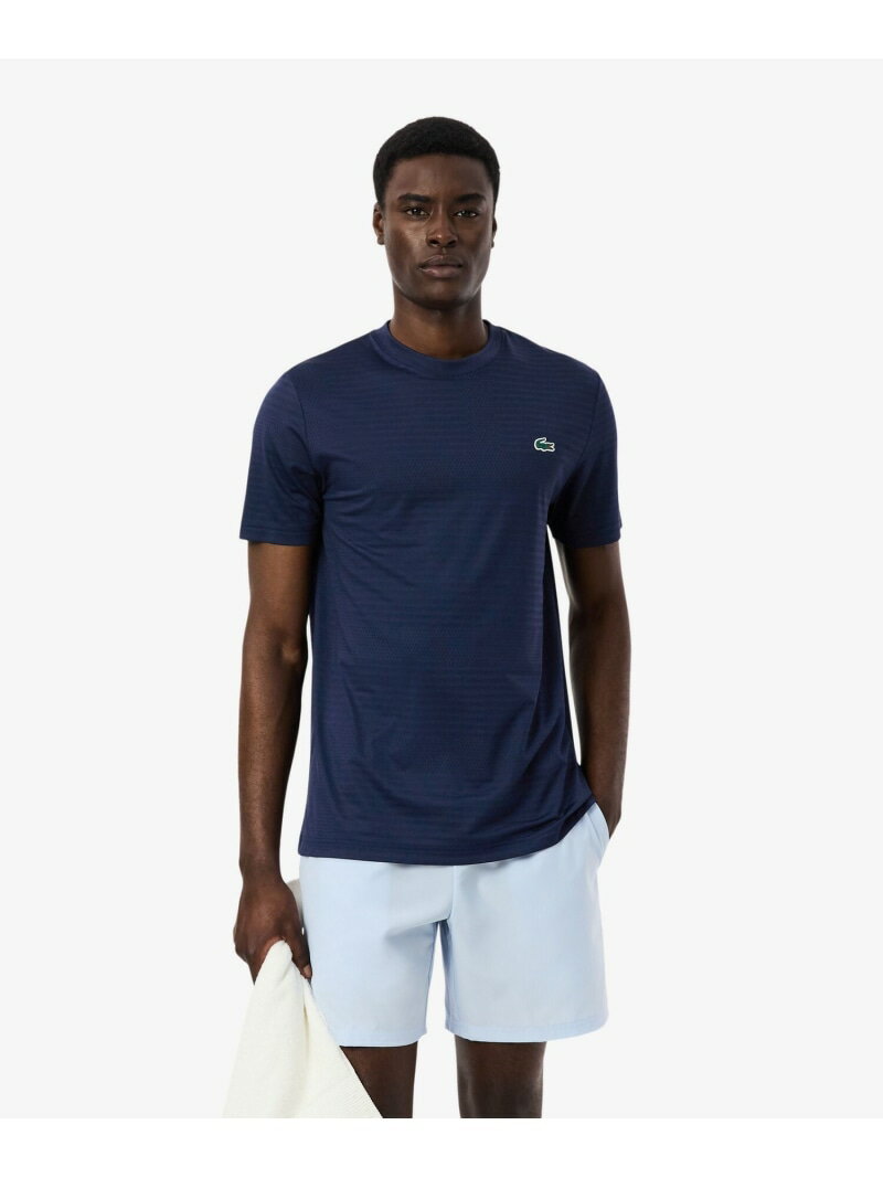 ウルトラドライ コートジャカードジップポロシャツ LACOSTE ラコステ トップス カットソー・Tシャツ オレンジ ネイビー【送料無料】[Rakuten Fashion]