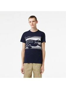 【SALE／50%OFF】『ノバク・ジョコビッチ』オーバーサイズプリントTシャツ LACOSTE ラコステ トップス カットソー・Tシャツ ネイビー オレンジ【RBA_E】【送料無料】[Rakuten Fashion]