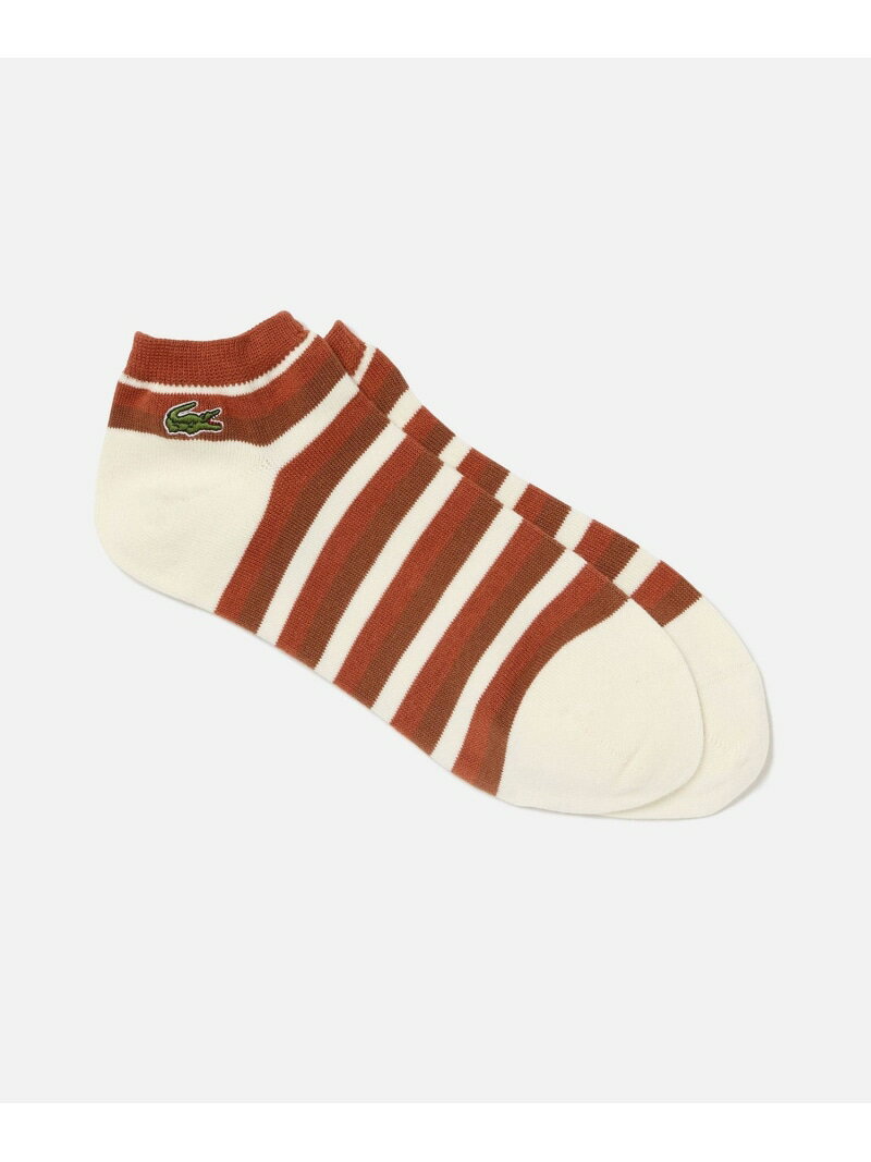 マルチボーダーアンクルソックス LACOSTE ラコステ 靴下・レッグウェア 靴下 ブルー グレー ホワイト[R..