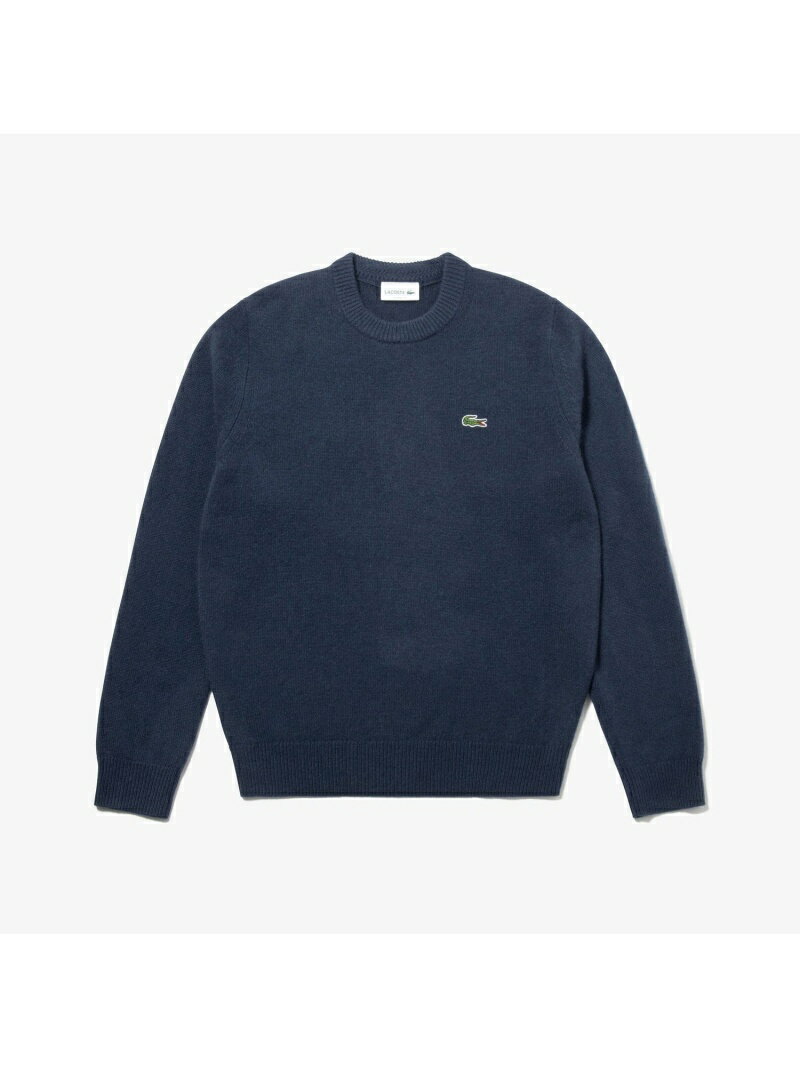 【SALE／40%OFF】リサイクルカシミアクルーネックニットセーター LACOSTE ラコステ ニット 長袖ニット ブルー ブラック【RBA_E】【送料無料】[Rakuten Fashion]