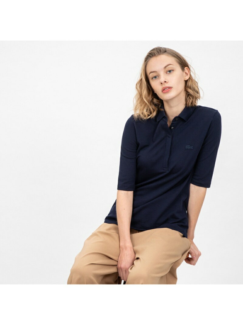 [Rakuten BRAND AVENUE]スリムフィットポロシャツ (五分袖) LACOSTE ラコステ カットソー【送料無料】