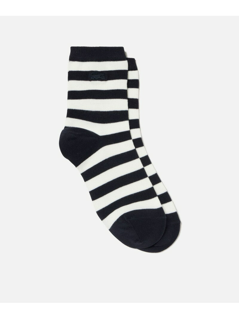 マリンボーダーミドルソックス LACOSTE ラコステ 靴下・レッグウェア 靴下 ピンク グリーン ブルー ネ..