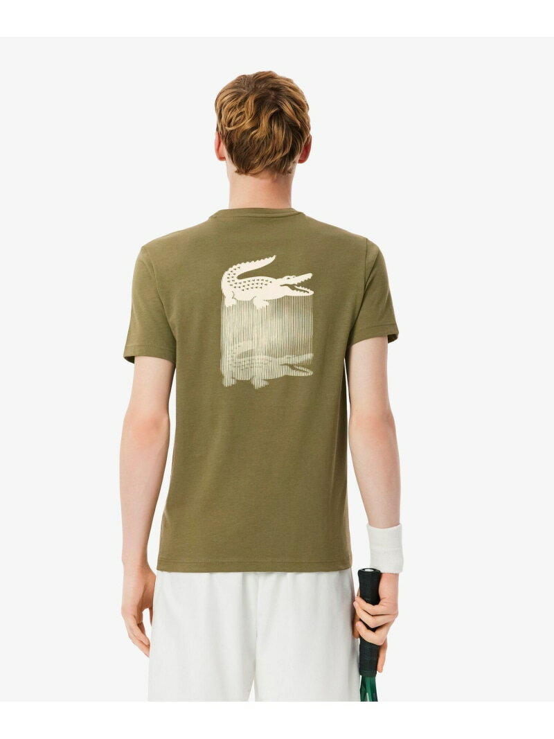 【SALE／20%OFF】フェイドエフェクトワニロゴバックプリントウルトラドライTシャツ...